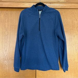 Public Rec Weekend Half Zip Knit Pullover Sweatshirt Blue Size Medium Casual